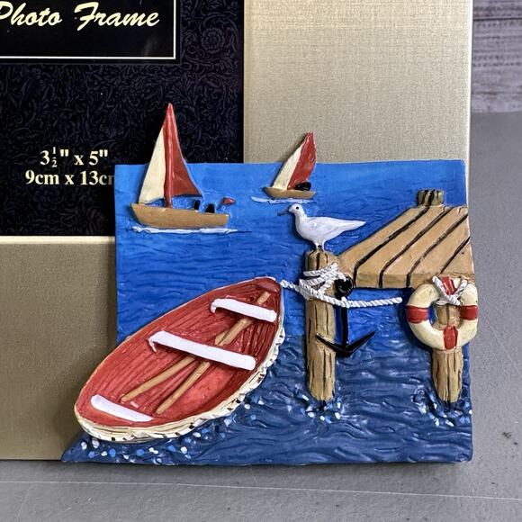 La Vie Sailboat Dock Photo Frame Holds a 3 1/2 In X 5 Inch Picture - Picture 5 of 8